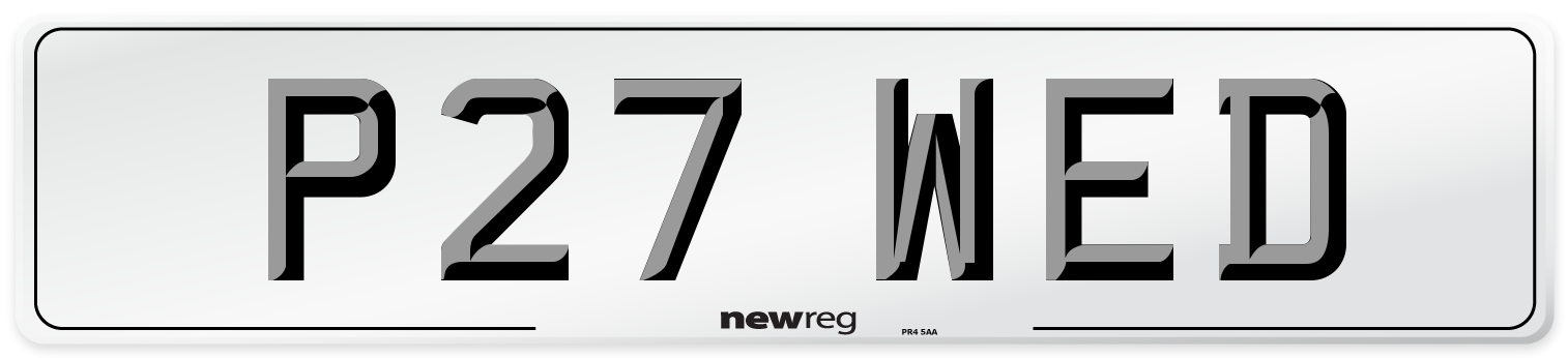 P27 WED Number Plate from New Reg